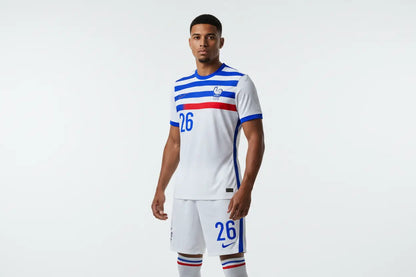 Male model wearing France 2026 World Cup away jersey